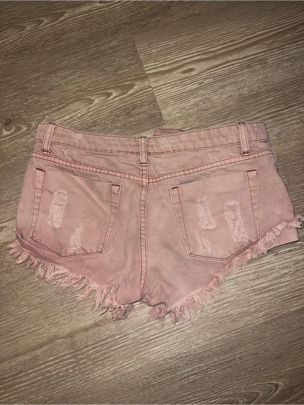 Pink Distressed Women's Denim Shorts